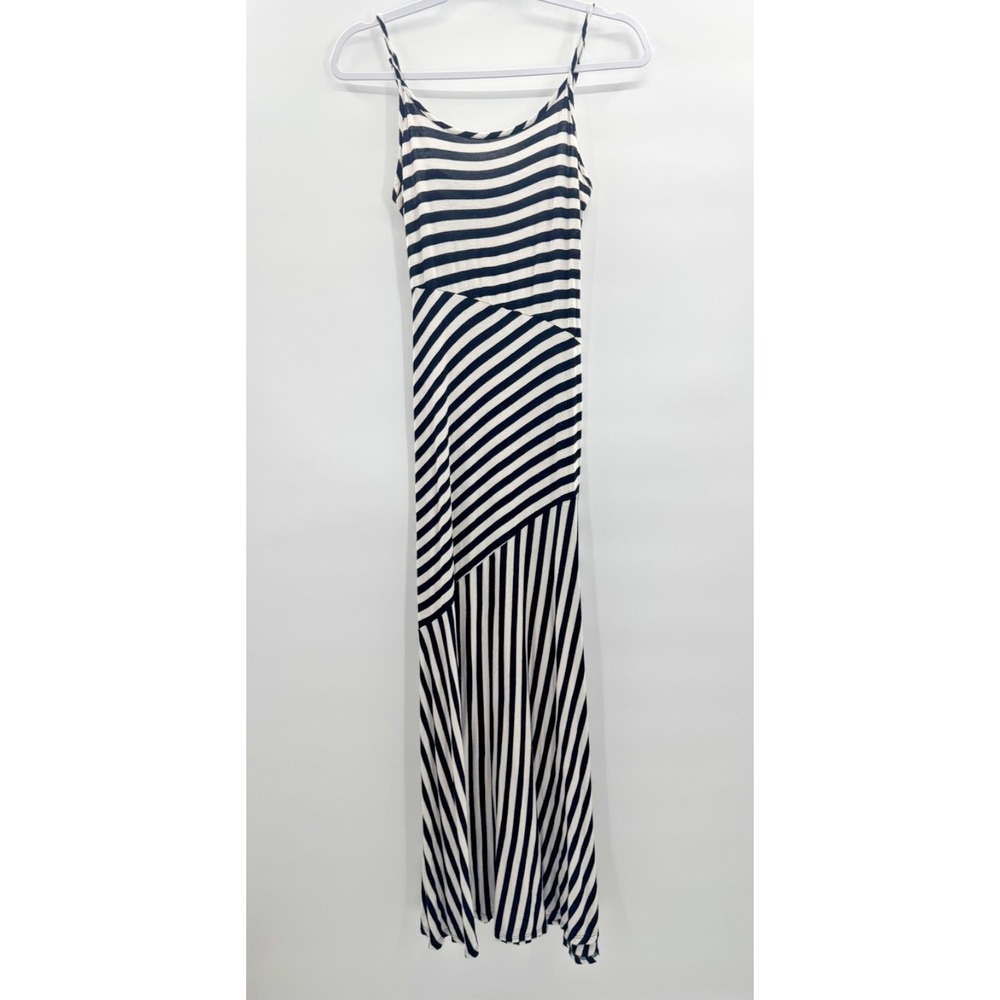 Monteau Y2K Striped Maxi Slip Dress Medium Retro Fisherman Cottagecore Nautical